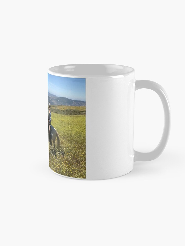 Alternate view of Zara and the yellow flower meadow Coffee Mug