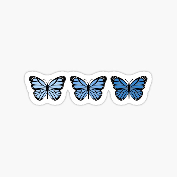 3 Blue Ombre Butterflies Sticker