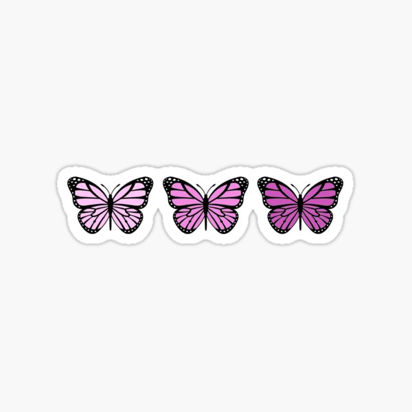 3 Pink Ombre Butterflies Sticker