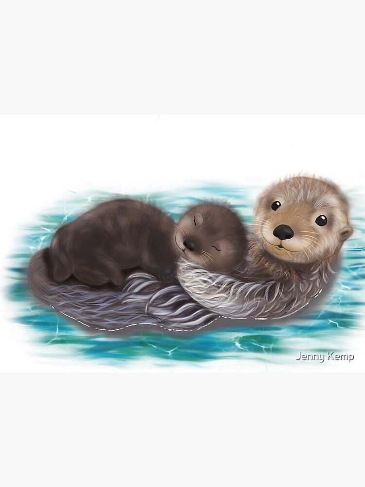 Carte De Vœux Lean On Me Maman Et Bebe Loutre Par Jennyk4477 Redbubble