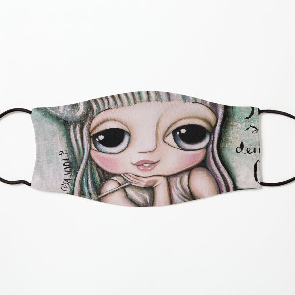 Fairy white hair and big eyes art by Margherita Arrighi Kids Mask