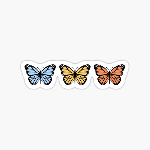 3 Color Ombre Butterflies Sticker