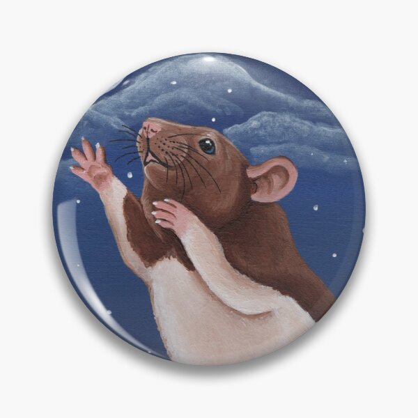 Item preview, Agouti Brown Hooded Fancy Rat Reaching for the Moon designed and sold by WolfySilver.