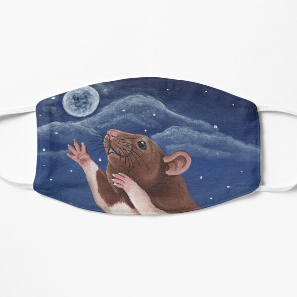 Agouti Brown Hooded Fancy Rat Reaching for the Moon Mask