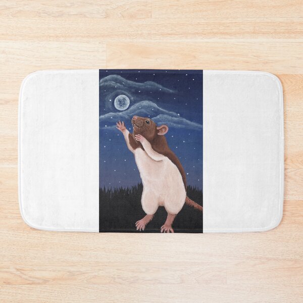 Item preview, Agouti Brown Hooded Fancy Rat Reaching for the Moon designed and sold by WolfySilver.