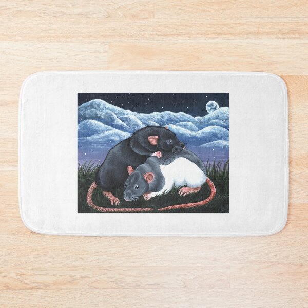 Item preview, Moonlight Rats - Fancy Rats Black Self Dumbo and Grey Hooded Top Eared designed and sold by WolfySilver.