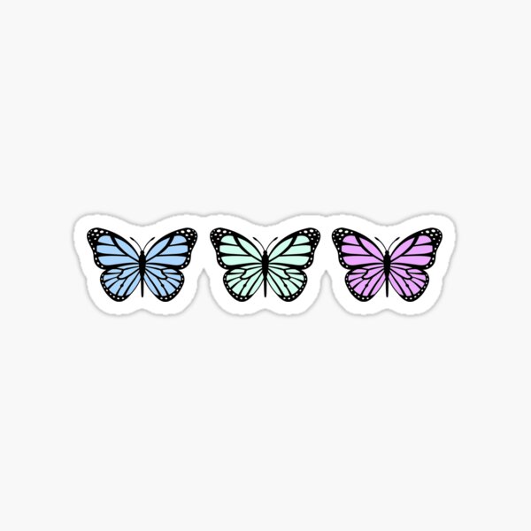 3 Butterflies Stickers Redbubble - star butterflys magic wand star butterfly wand roblox png