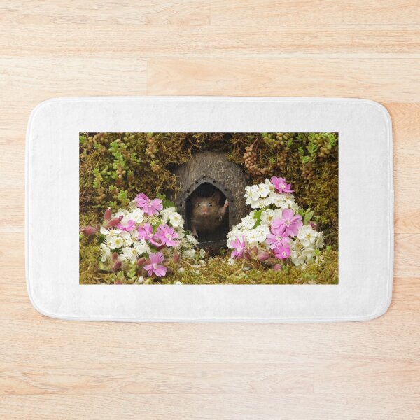 Item preview, George the mouse in a log pile House spring flowers  designed and sold by Simon-dell.