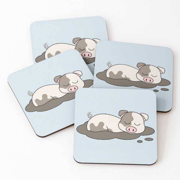 Item preview, Sleeping piglet in mud pool designed and sold by HotVector.