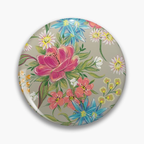 Item preview, Chintz  floral pattern on olive grey backround designed and sold by susyrdesign.