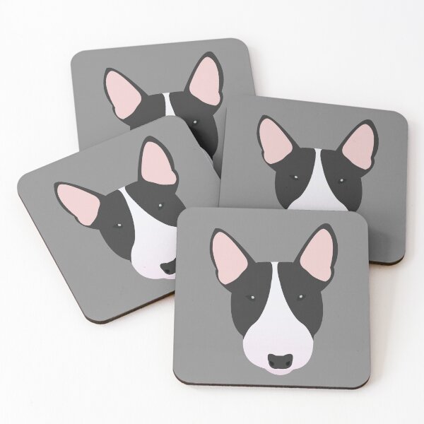 Artikelvorschau, Schwarz-weißer Miniatur-Bullterrier entworfen und verkauft von KCPetPortraits.