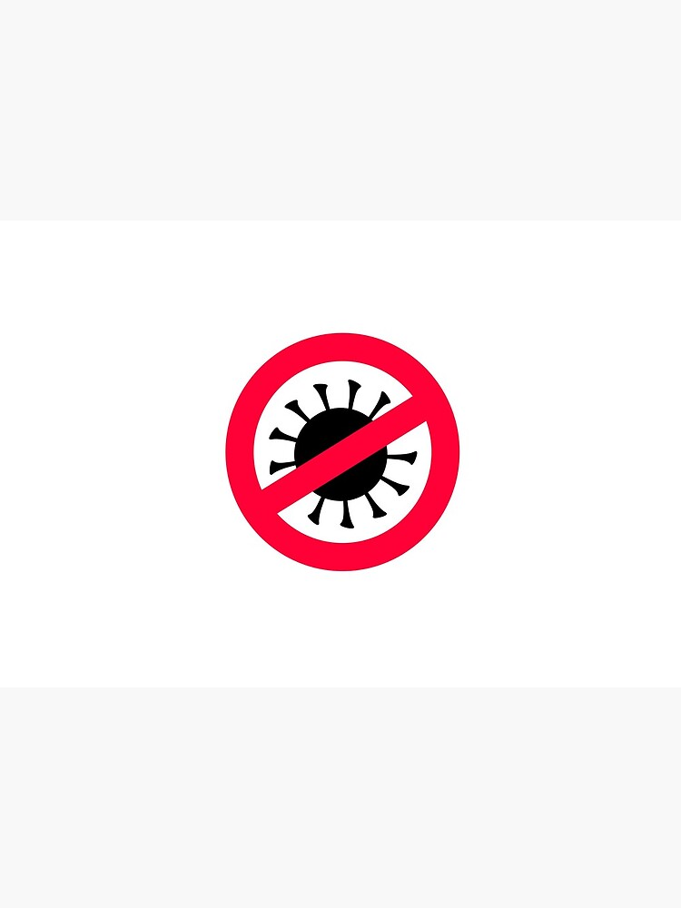 Simple Corona Virus Covid 19 Ban Symbol Red And Black by RootSquare