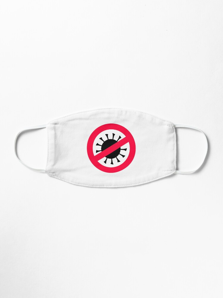 Alternate view of Simple Corona Virus Covid 19 Ban Symbol Red And Black Mask