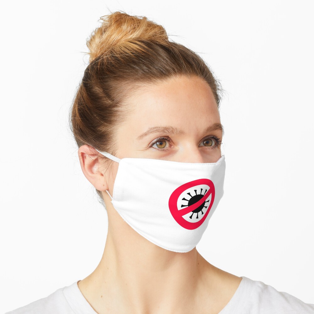 Simple Corona Virus Covid 19 Ban Symbol Red And Black Mask