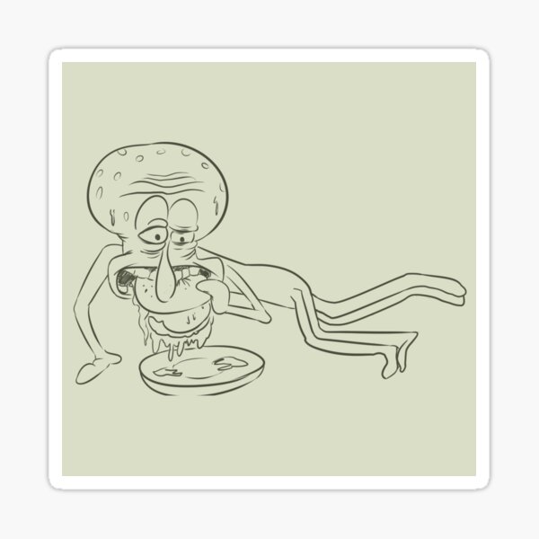 "Hungry Squidward" Sticker for Sale by IvanCorpse Redbubble