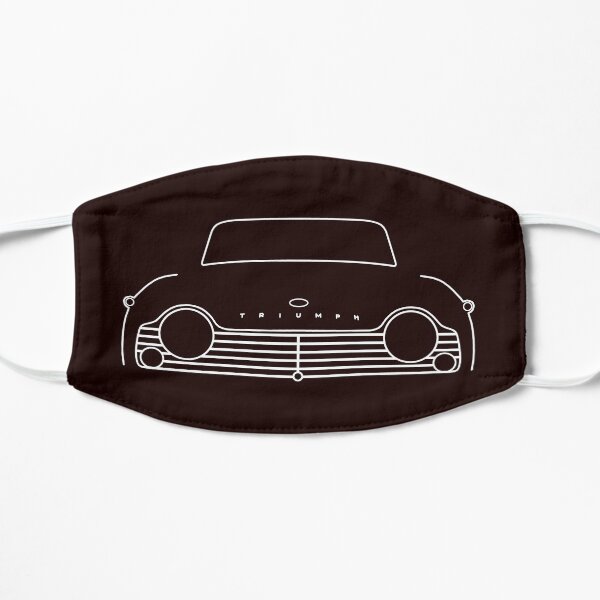 Triumph TR4A classic car white outline graphic Flat Mask