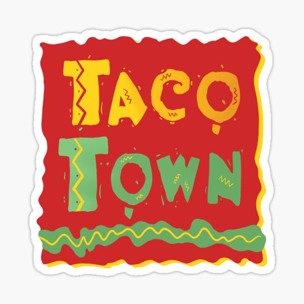 Vista previa del artículo con la obra «Taco Town», diseñado y vendido por Better Off Dev.