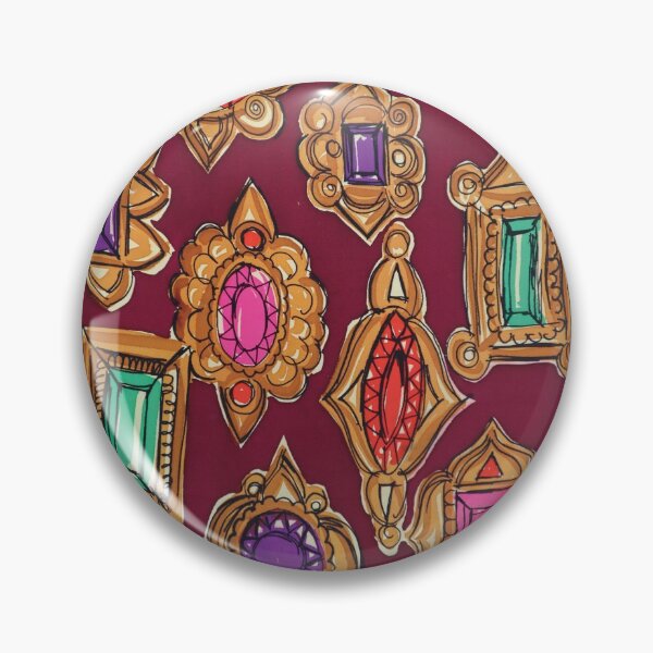 Item preview, Jewels on Plum ground designed and sold by Leslie Rogers Todder.