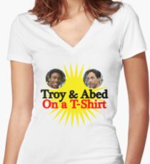 Troy and Abed on a T-Shirt Women's Fitted V-Neck T-Shirt