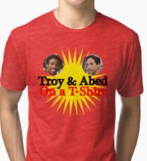 Troy and Abed on a T-Shirt Tri-blend T-Shirt