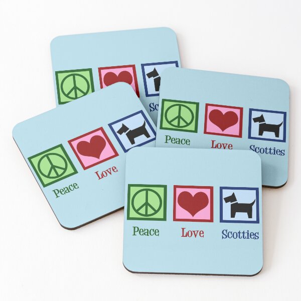Item preview, Peace Love Scotties | Cute Scottish Terrier designed and sold by Epic Love Designs.