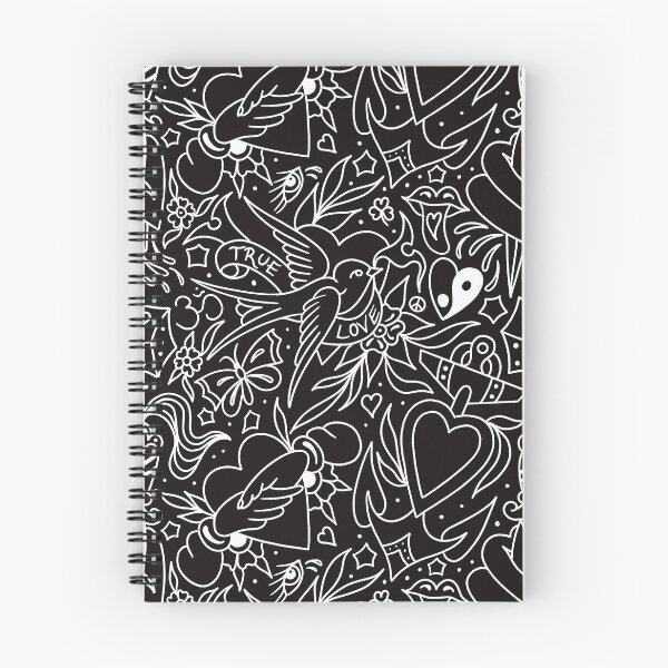 Item preview, Traditional Tattoo flash black hearts heart swallow dagger om anchor designed and sold by SuburbanStoic.
