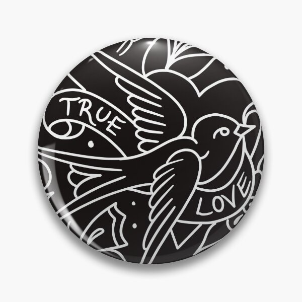 Item preview, Traditional Tattoo flash black hearts heart swallow dagger om anchor designed and sold by SuburbanStoic.
