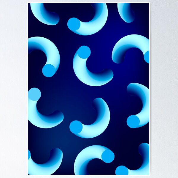 Item preview, Funky, blue curly swirling abstract pattern  designed and sold by yougalore.