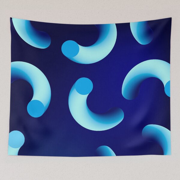 Item preview, Funky, blue curly swirling abstract pattern  designed and sold by yougalore.