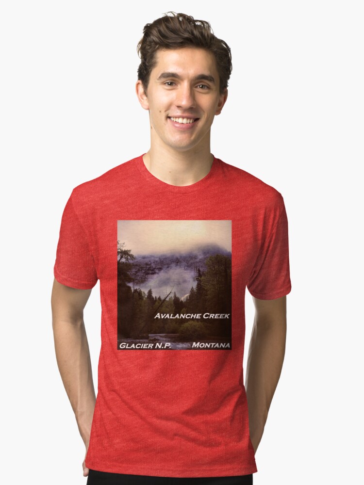 Alternate view of Avalanche Creek, Glacier N.P., Montana Tri-blend T-Shirt
