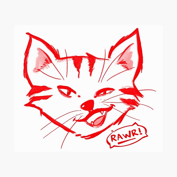 Boss Kitty - Red version Photographic Print
