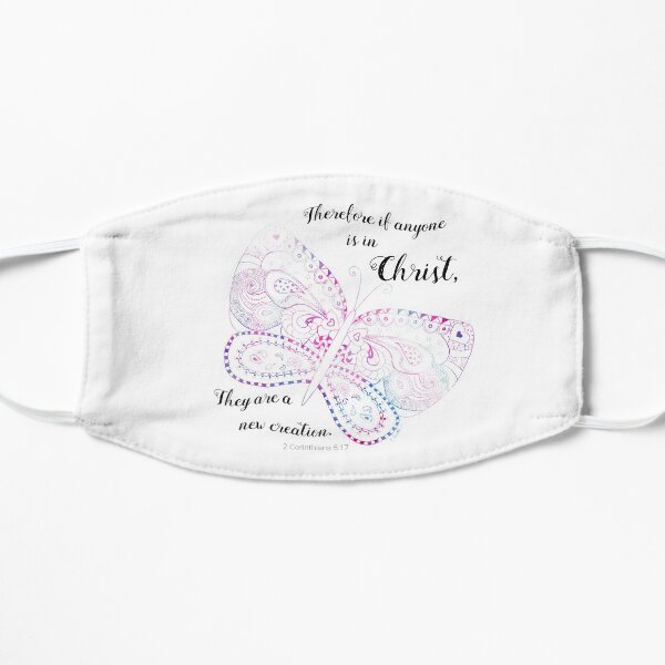 New Creation Doodle Butterfly with Scripture Mask