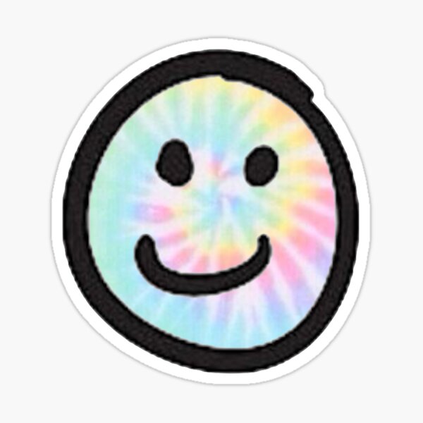 Rainbow Tie Dye Smiley Face Sticker
