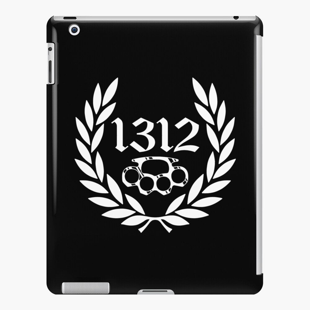 Brass Knuckles - White on Black Silhouette iPad Case & Skin for