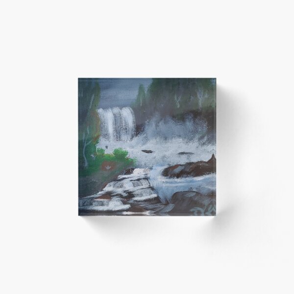 Black Waterfall Acrylic Block