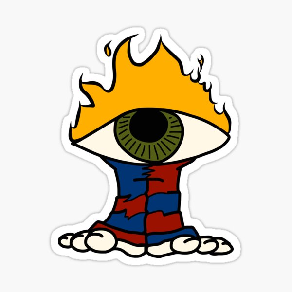 Flaming Eye Guy Sticker