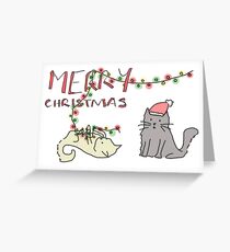 Christmas Cat Mischief Greeting Card