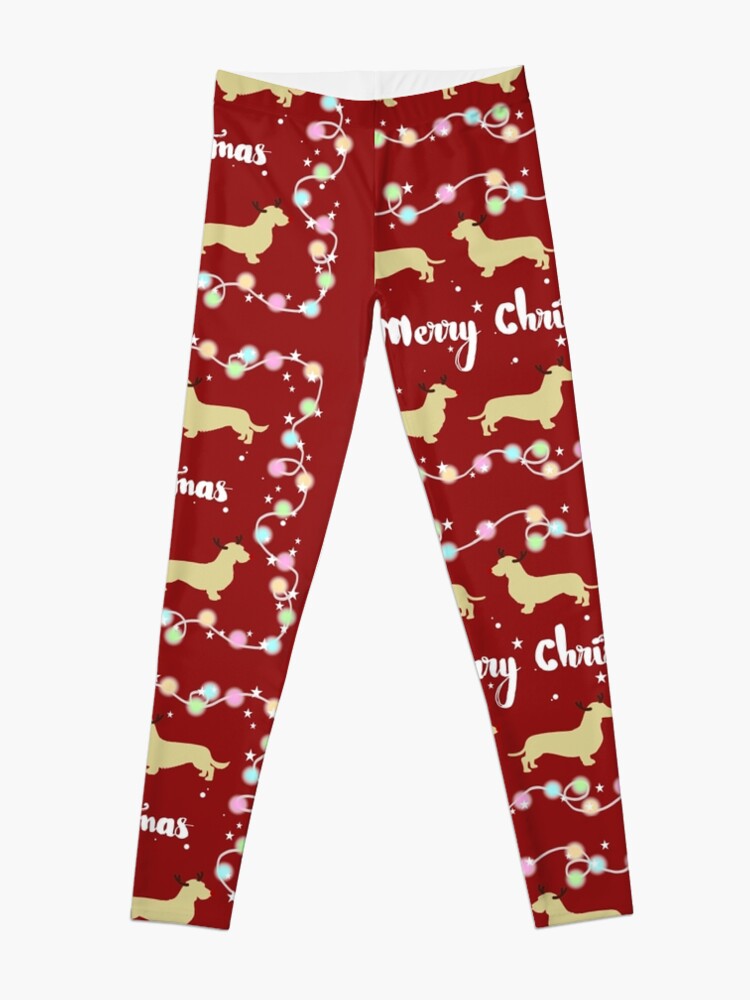 Dachshund on sale christmas leggings