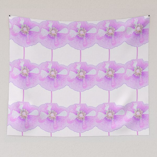 Item preview, Pink and purple poppy pen and watercolour style pop art designed and sold by Latch Farm  Studios.