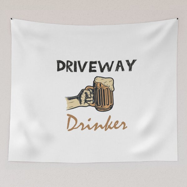 Item preview, DRIVEWAY Drinker social distancing quarantined Slim Fit T-Shirt designed and sold by Draw Design.
