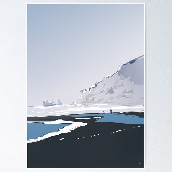 Vik Reynisfjara Black Sand Beach, Iceland Travel Poster