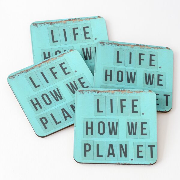 Item preview, Life How We Planet Words on Blue Wood designed and sold by RachelAlbang.