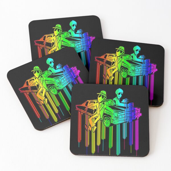 Two Dope Aliens in a Caddy Coasters (Set of 4)