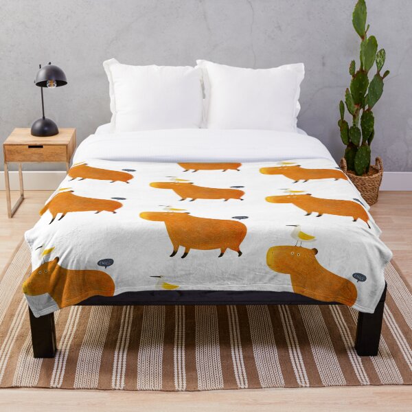 Hapybara Capybara Throw Blanket