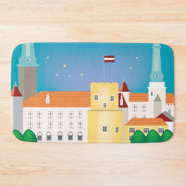 Item preview, Riga, Latvia - Skyline Illustration by Loose Petals designed and sold by LoosePetals.
