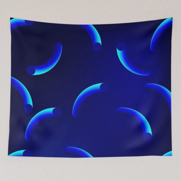 Item preview, Funky, blue curly swirling abstract pattern  designed and sold by yougalore.