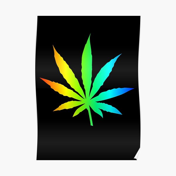 Rainbow Marijuana Leaf Poster