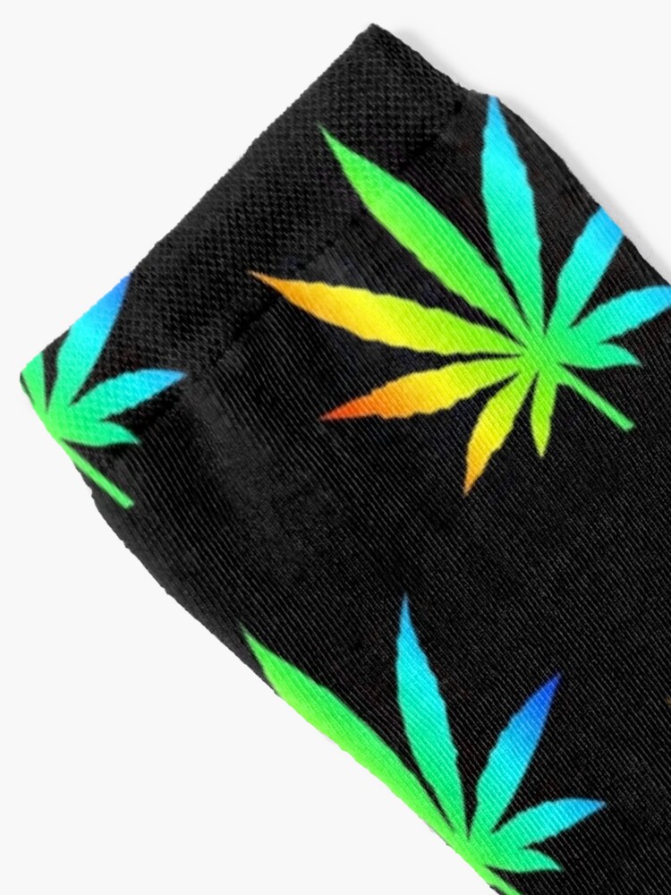 Disover Rainbow Marijuana Leaf | Socks