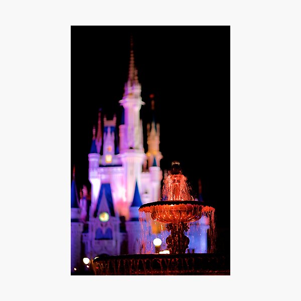 Warm Fountain, Cool Castle Photographic Print