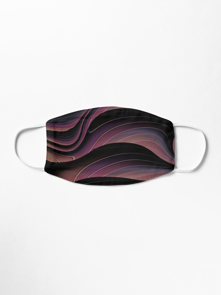 Alternate view of Wine Purple and Black Swirl Wave Pattern Mask
